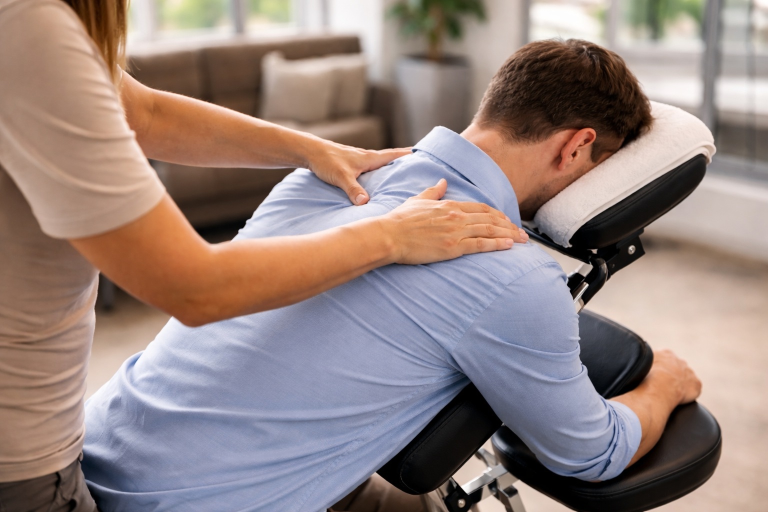 Quick massage para alívio rápido do estresse