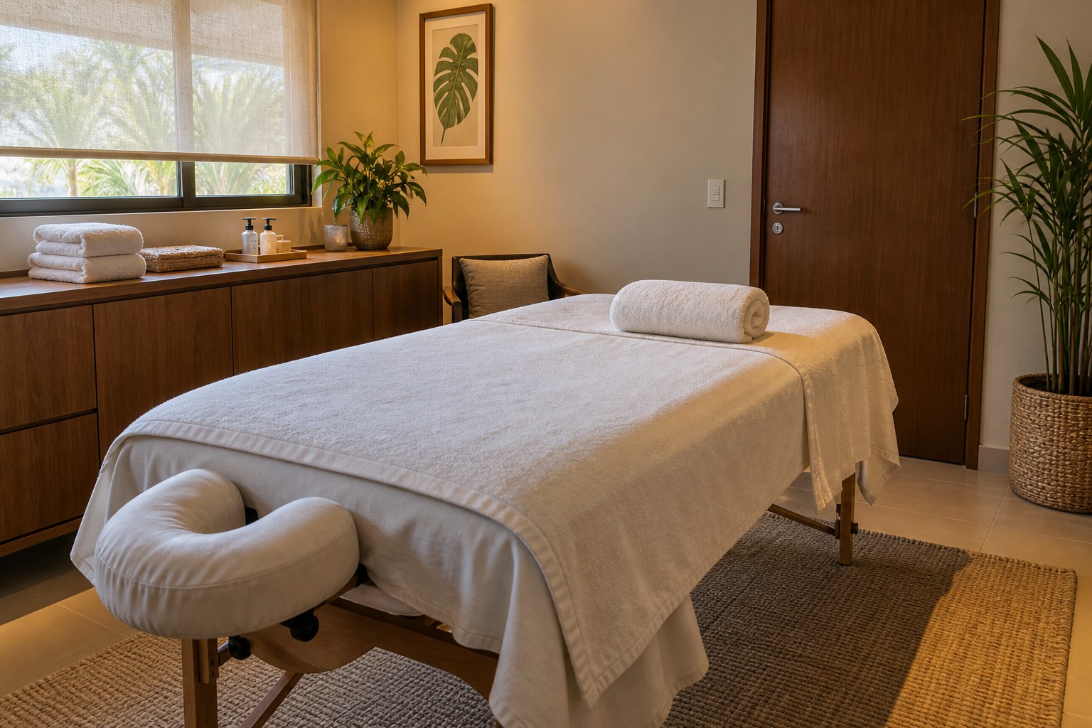 Sala de massagem reservada e organizada na Savassi em Belo Horizonte