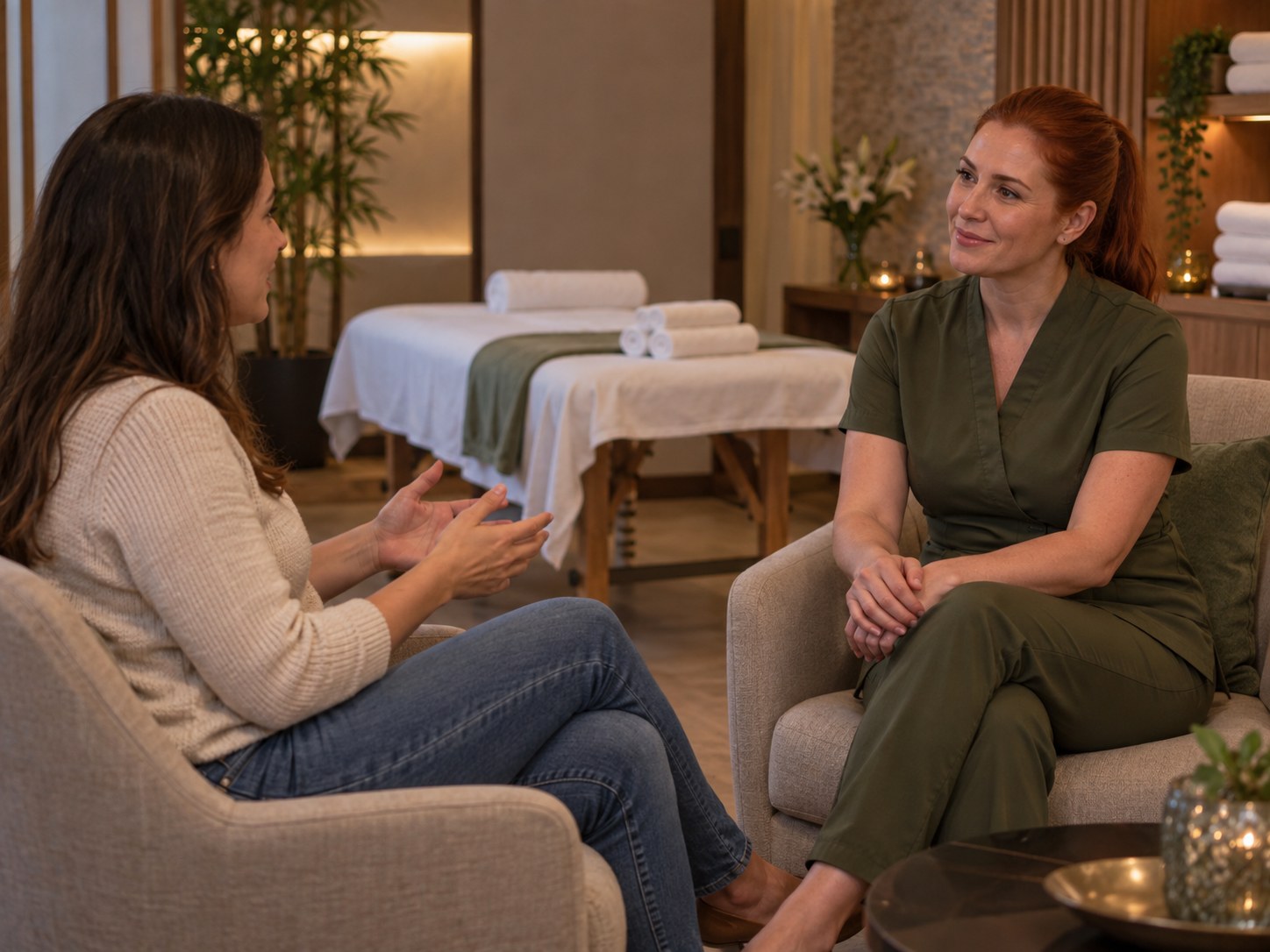 Conversa antes de sessão de massagem profissional na Savassi em BH